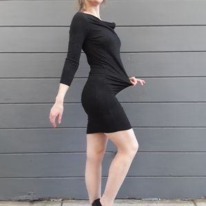 Seraphine Cowl Neck Glitter Maternity Mini Dress